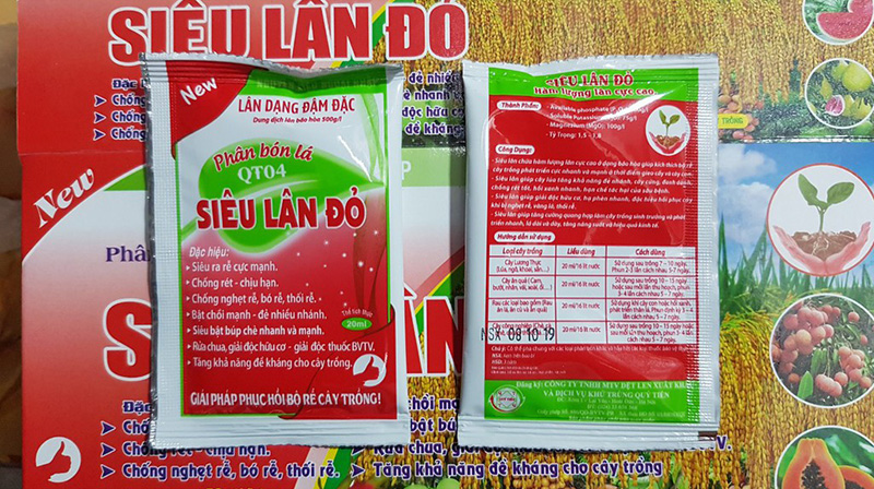 Phân bón siêu lân đỏ dạng dung dịch gói 20ml