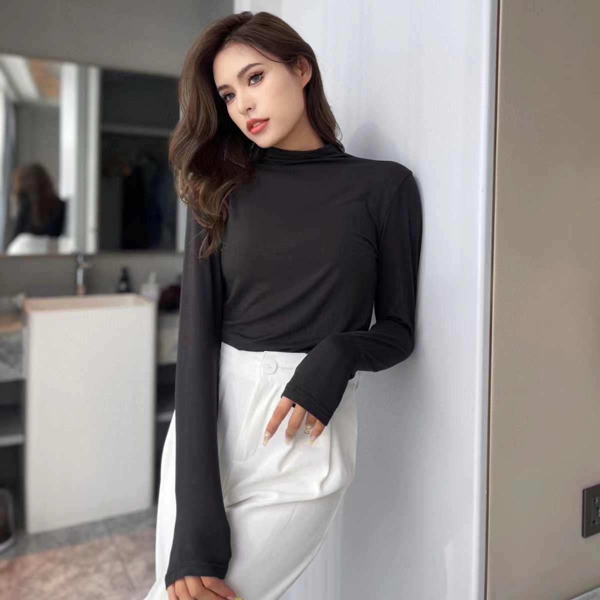 Áo Thun Nữ Dài Tay Lót Nỉ, Giữ nhiệt cho mùa Thu Đông, Chất dày dặn khác biệt, có siêu bigsize 100KG cho chị em mũm mĩm