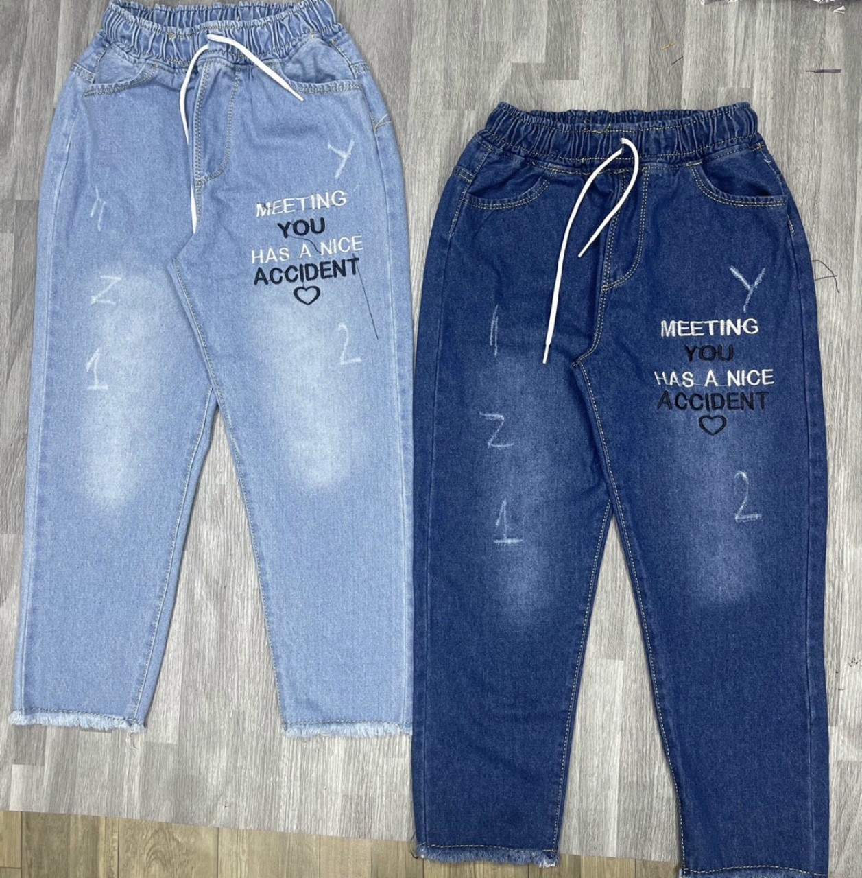 Quần baggy jean 9 tấc ,lưng thun ,mẫu mới