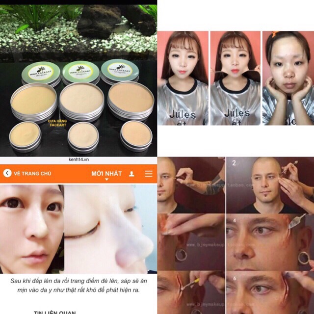 (Hàng mới- dòng cải tiến) SÁP HOÁ TRANG HALLOWEEN- SÁP ĐỘN CẰM , ĐỘN MŨI, SÁP CHE LÔNG MÀY