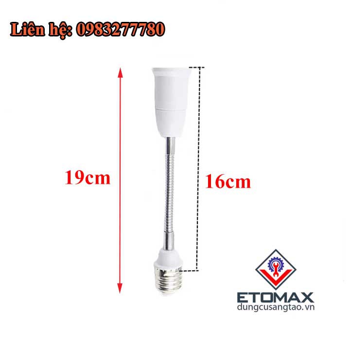 [HOT] Đui Đèn Nối Dài Dây Uốn E27 Loại 20cm [HÀNG LOẠI 1]