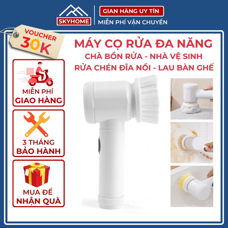Máy cọ rửa điện cầm tay đa năng, dụng cụ vệ sinh sạc usb, bàn chải vệ sinh bếp, bồn rửa mặt, đánh giày, đánh bóng, máy chà sàn điện cầm tay với 3 đầu thay thế, máy đánh sàn cầm tay pin 1500mAh, dùng được 4h