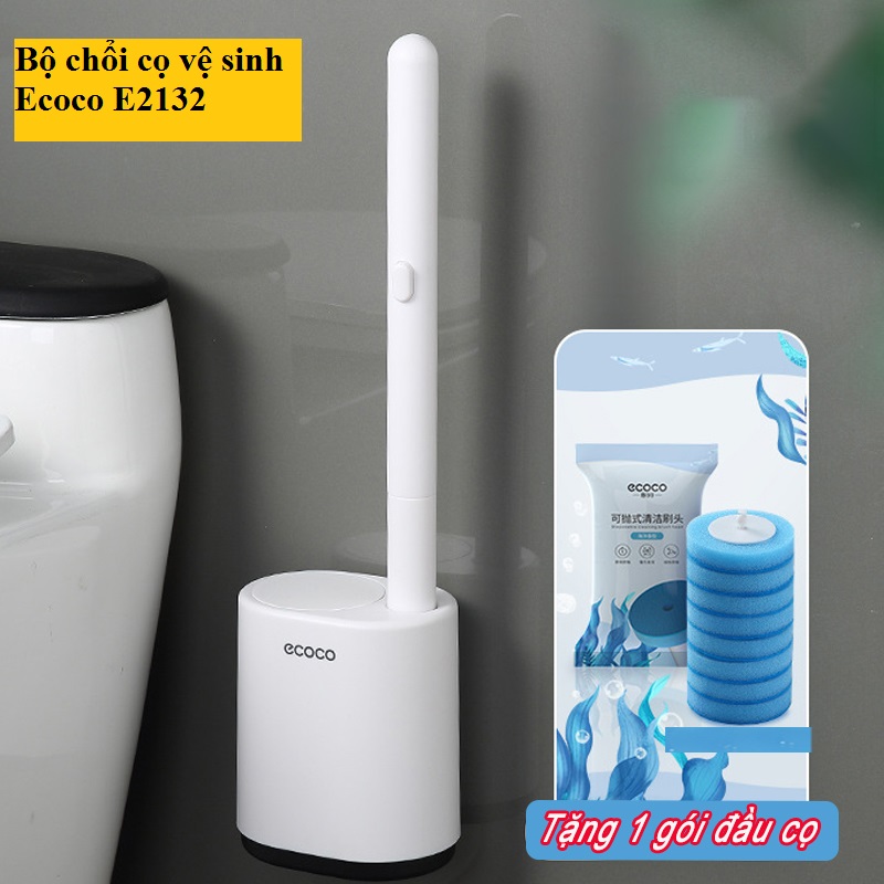Bộ chổi cọ vệ sinh, nhà tắm hay phòng bếp Ecoco E2132 kèm 8 đầu bàn chải và tặng kèm miếng dán siêu chắc