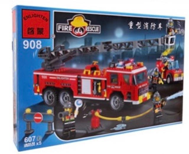 Đồ chơi lắp ráp Enlighten ráp Xe cứu hỏa 908