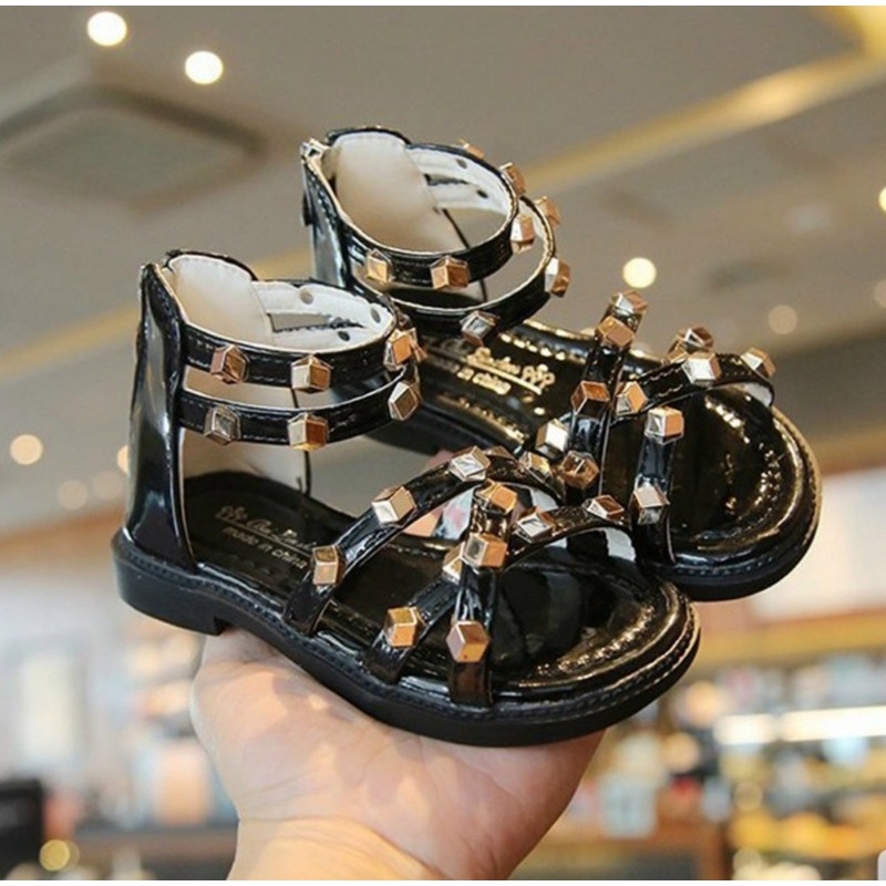 Dép sandal chiến binh kéo khoá sau bé gái size 21-36