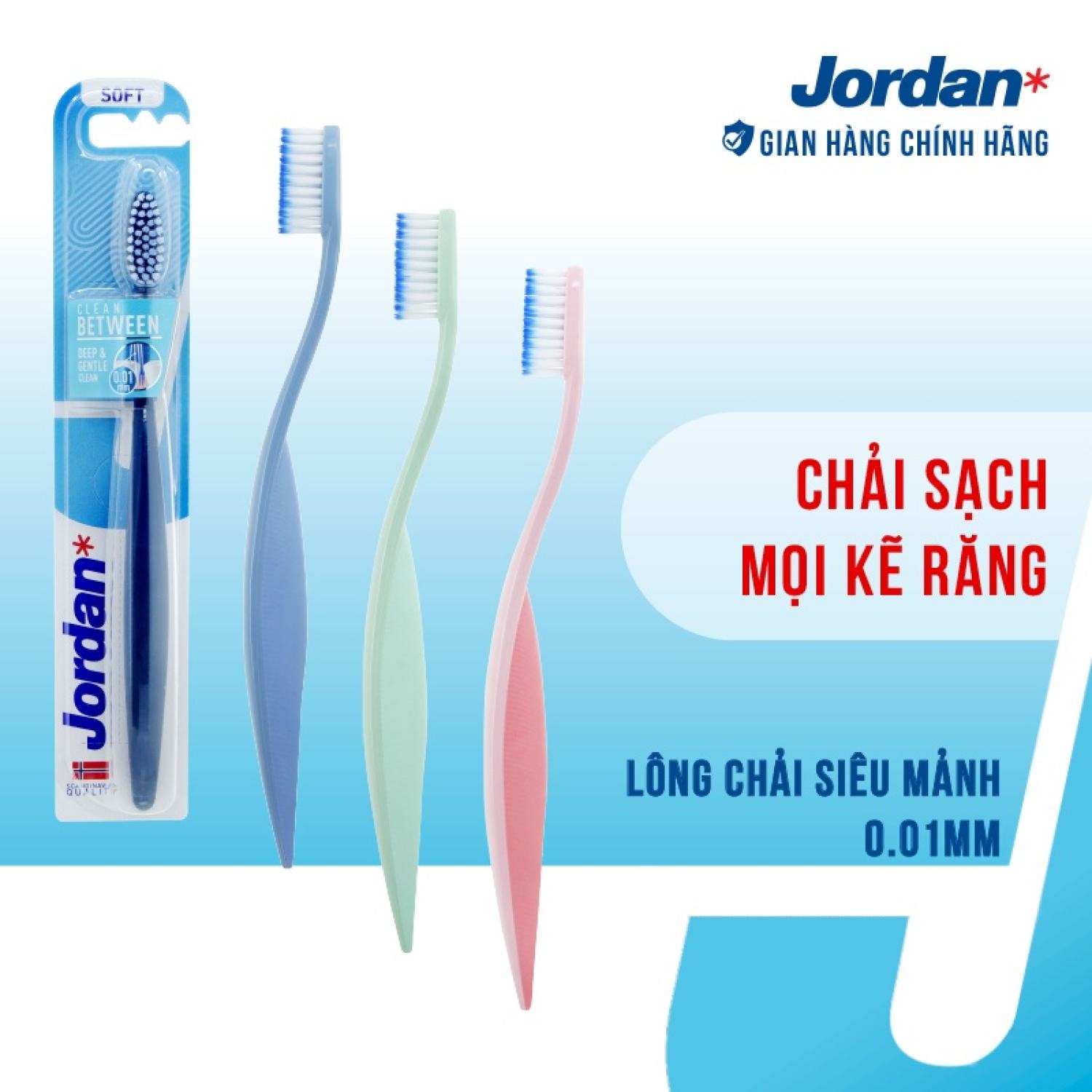 Combo 4 Bàn chải đánh răng Jordan Clean Between