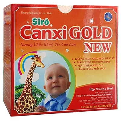 Siro Canxi Gold New - Hỗ trợ bổ sung canxi, axit amin và các vitamin giúp phát triển chiều cao, hoàn thiện hệ xương