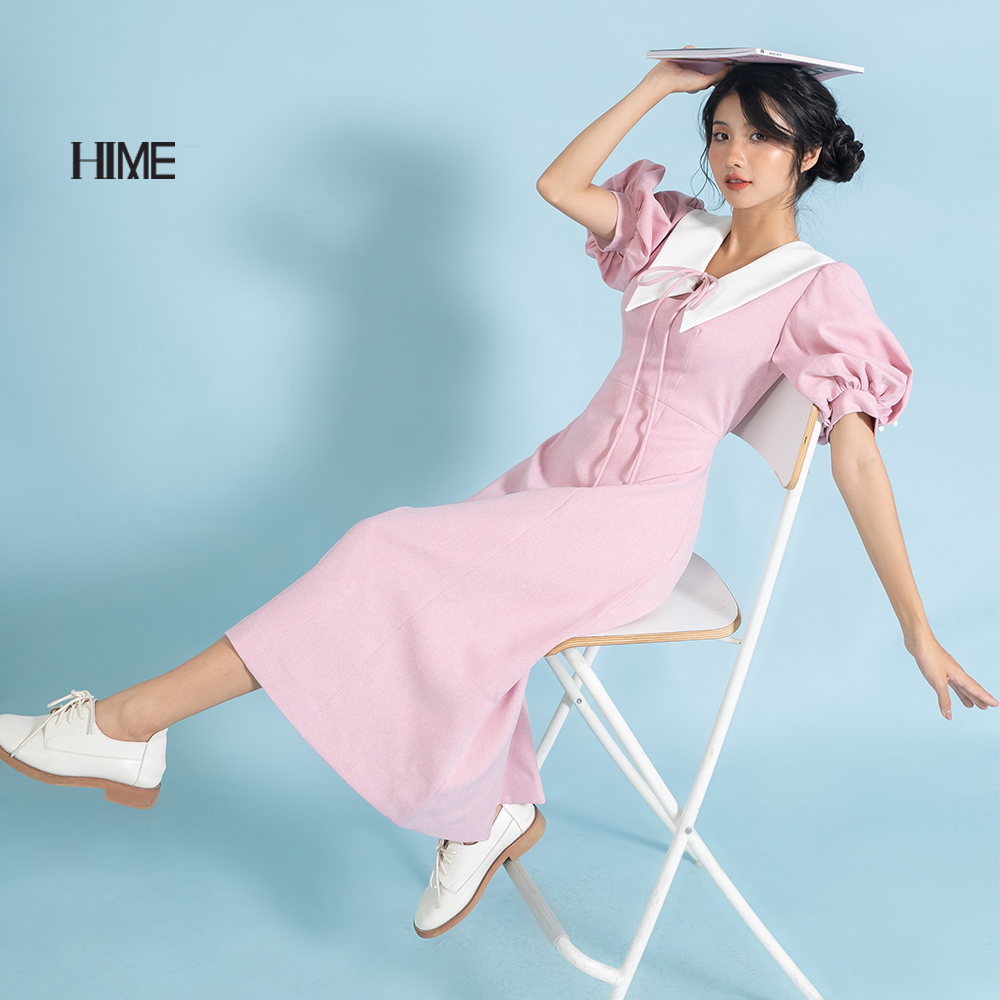Váy HIME thiết kế midi tay bồng H010