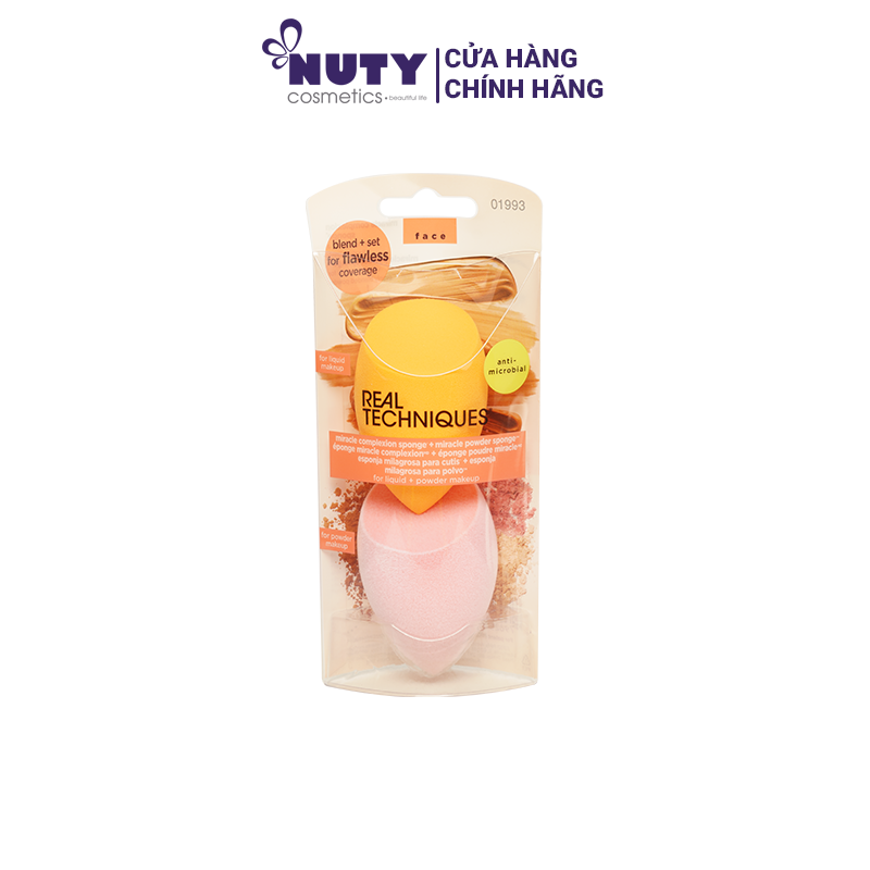 Set 2 Bông Mút Real Techniques Miracle Complexion Sponge® + Miracle Powder Sponge™