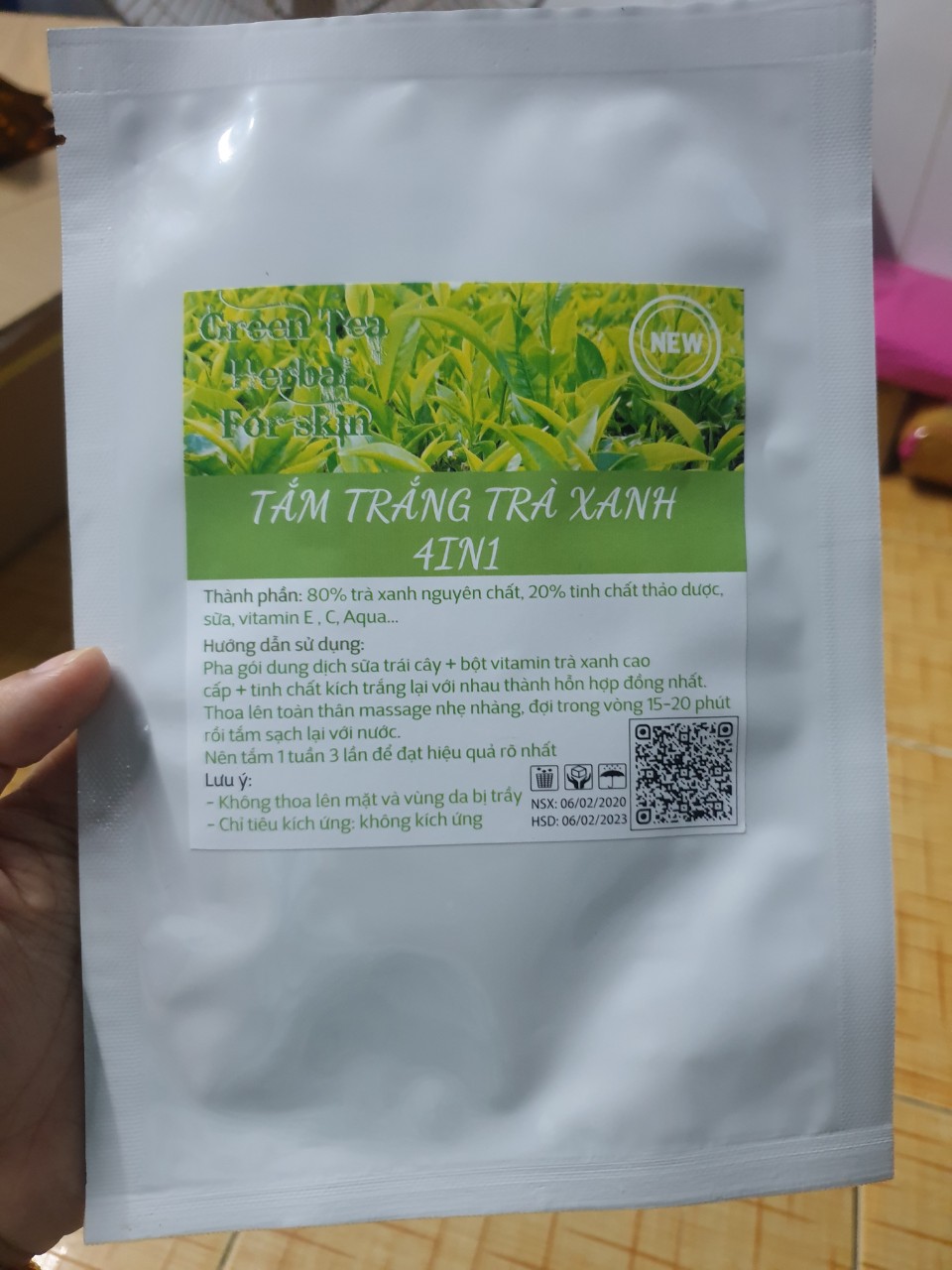 [HCM]Combo 10 gói Tắm trắng trà xanh