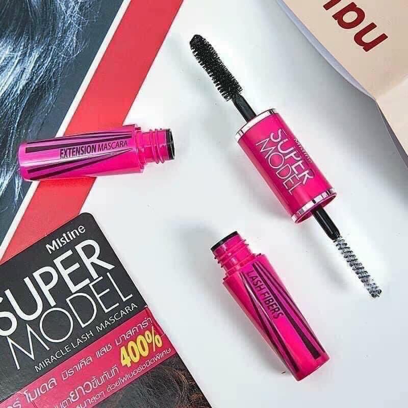 Mascara Đa Năng 2 Đầu Mistine Super Model Miracle Lash Black Mascara