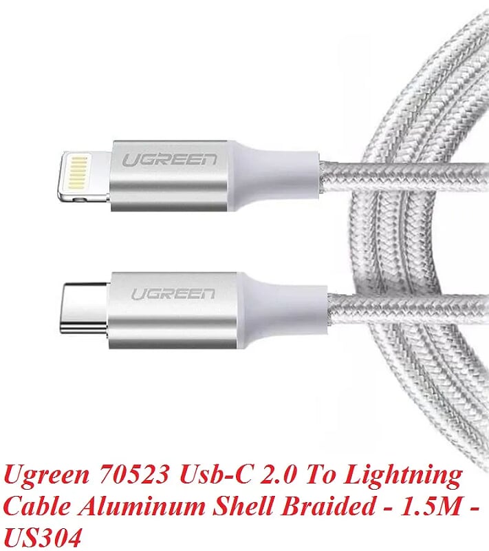 Ugreen 70524 1.5m cáp usb type c ra lightning 2.0 màu trắng US304