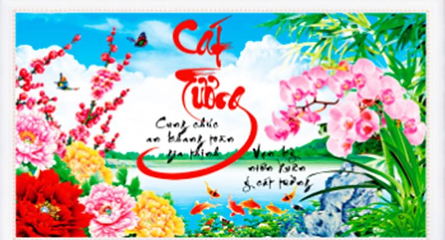 Tranh đính đá cát tường - lv118
