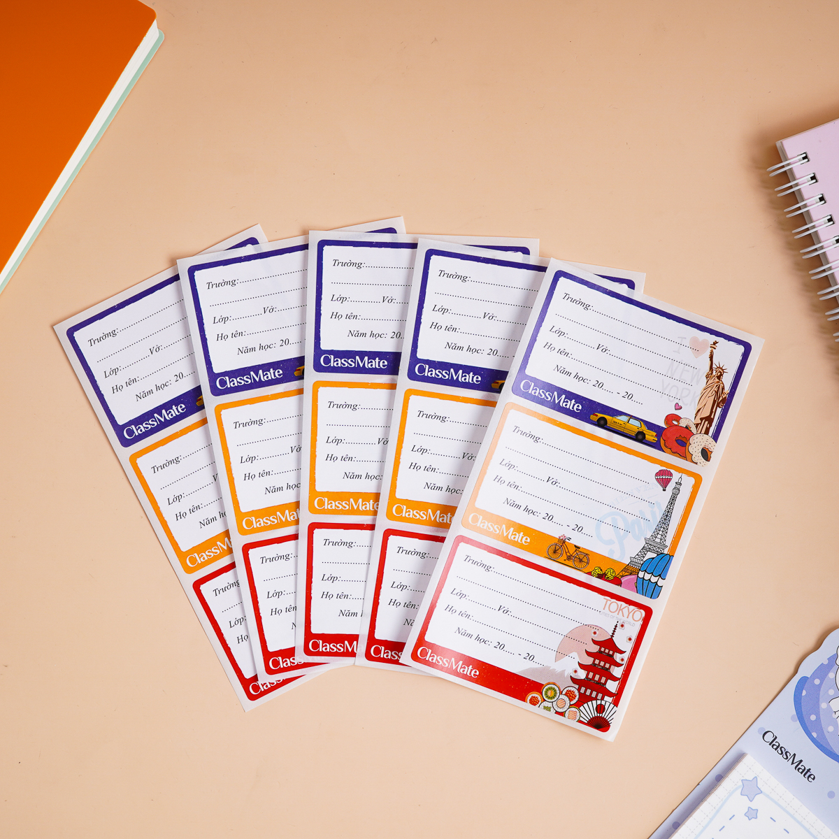 Nhãn Vở Có Keo Dán Sẵn CLASSMATE 4 Cái/Tờ CL-NT204