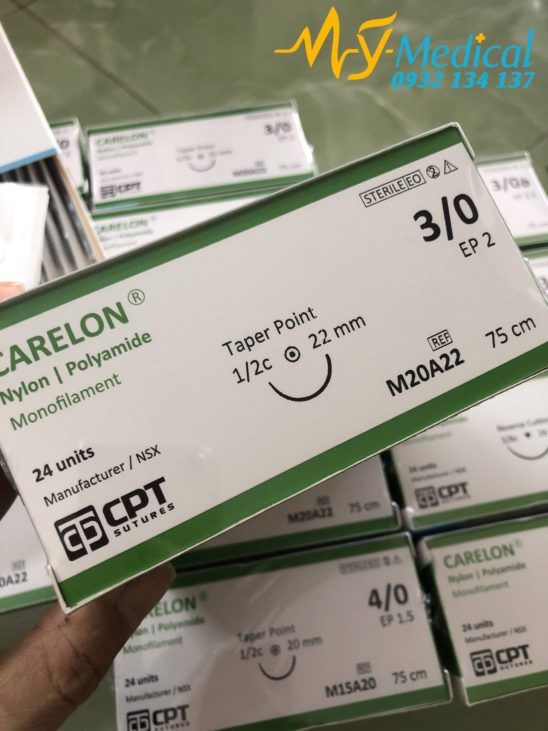 [HCM]Chỉ phẫu thuật CPT Carelon Nylon số 3/0 M20A20 (Tép)