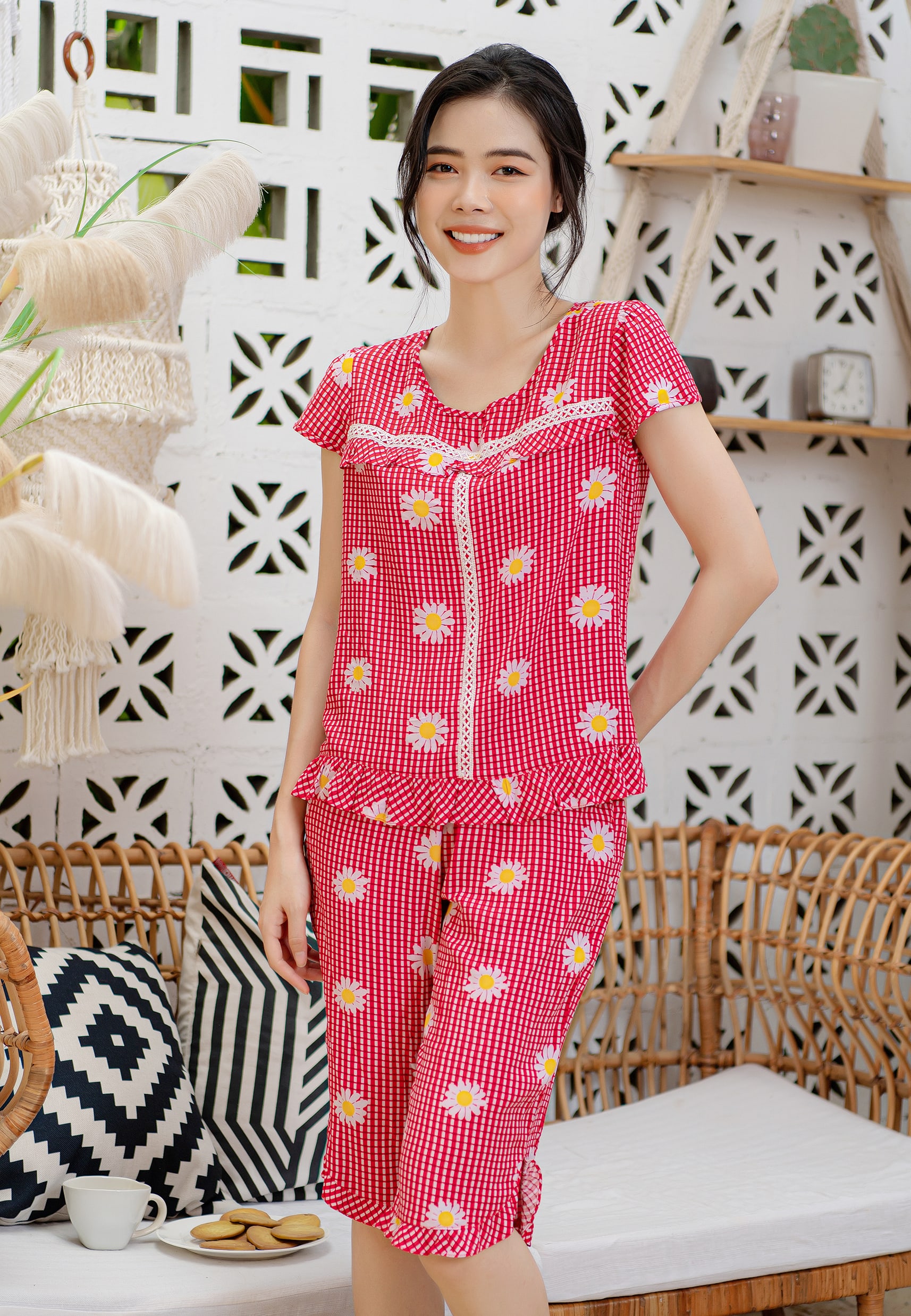 Bộ lửng lanh bông cúc Mila