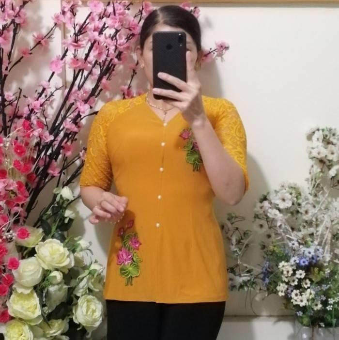 Áo Bà Ba Thêu_2.Sen - Áo Lẻ (Không Quần)