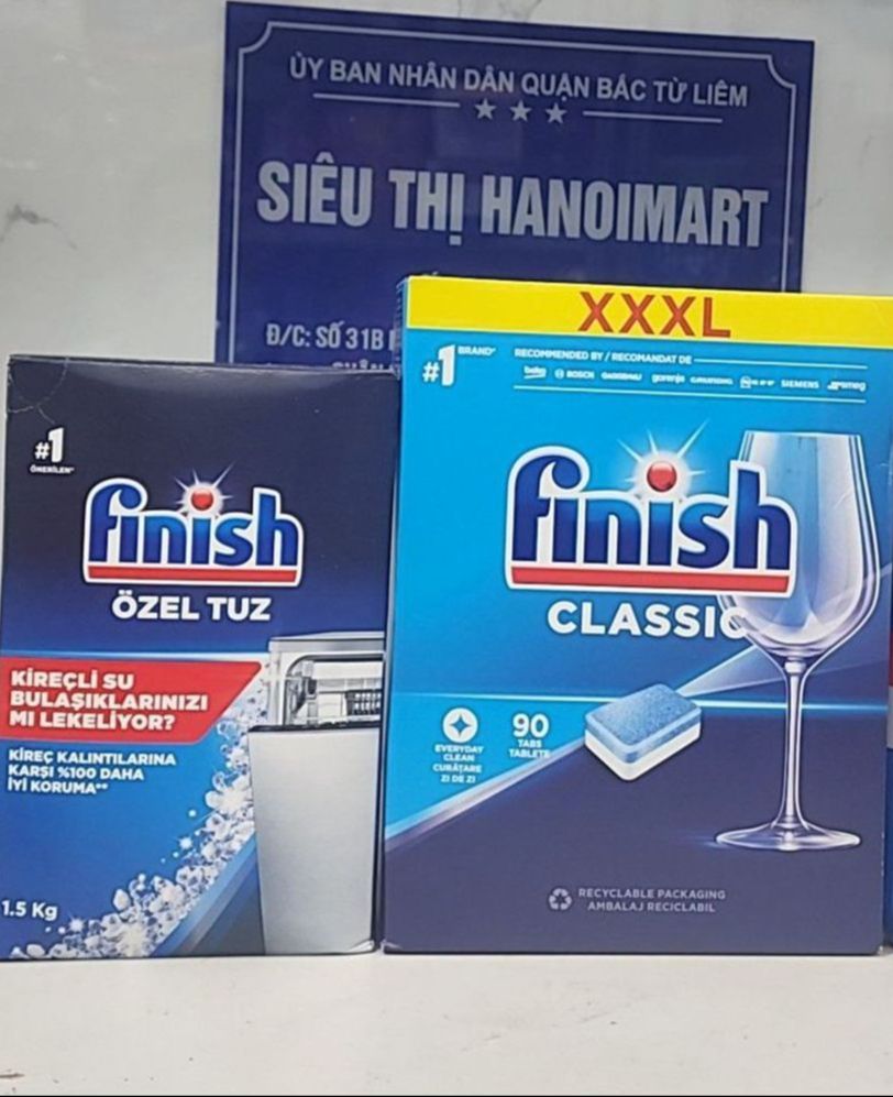 Combo viên rửa bát finish classic 90V hoặc muối rửa bát 1.5kg