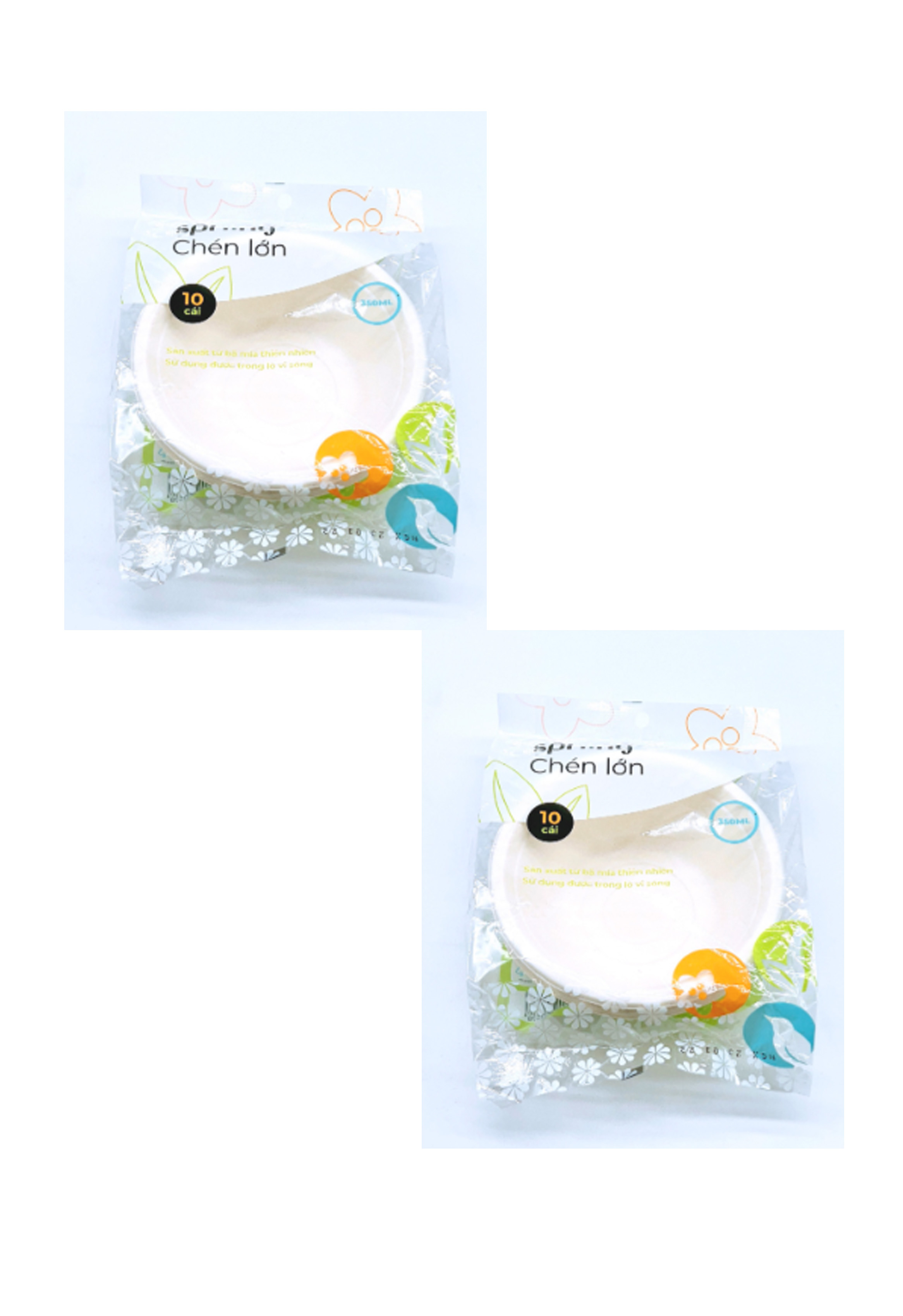 Spriing Lốc 10 chén bã mía 15cm (350ml)