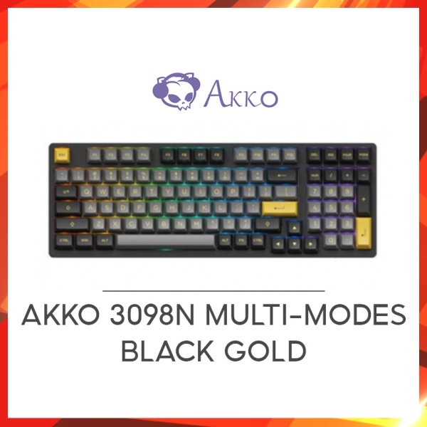 Bàn phím cơ Akko 3098B/N Multi-Modes Black Gold Hàng chính hãng ( Bảo hành 12 tháng )