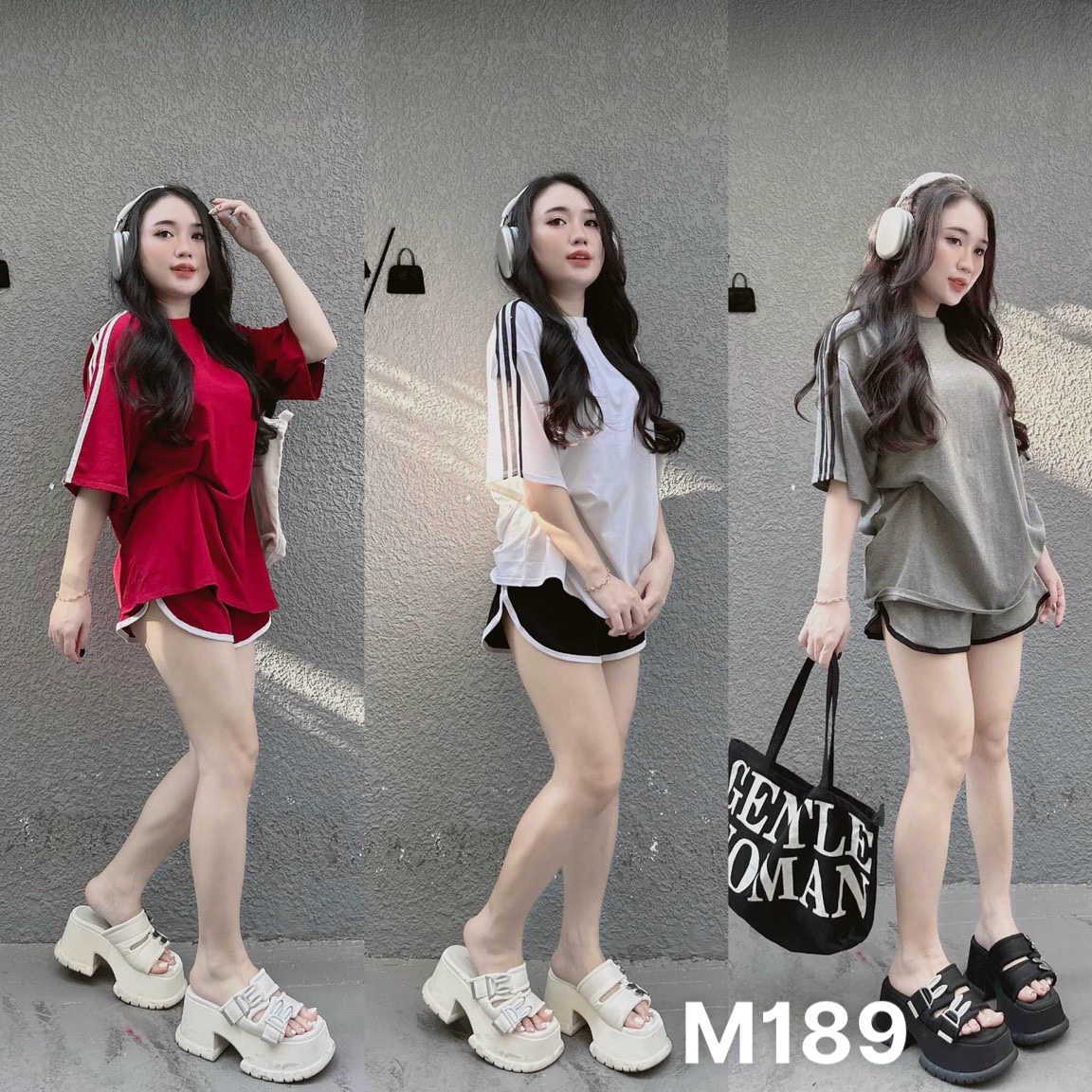 Set bộ thun viền short M189