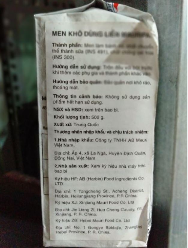 Men lạt làm bánh mì Mauripan