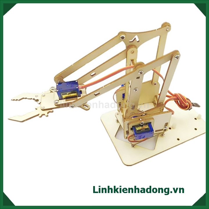 Khung Cánh Tay Máy ARM Robot 4 DoF Gỗ (Không Bao Gồm Động Cơ RC Servo)