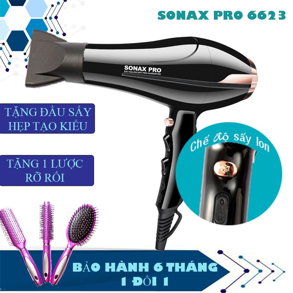 Máy Sấy Tóc Sonax Pro 3 mức nhiệt, có SẤY ION (TẶNG 1 Lược chải tạo kiểu tóc, gỡ rối tóc)