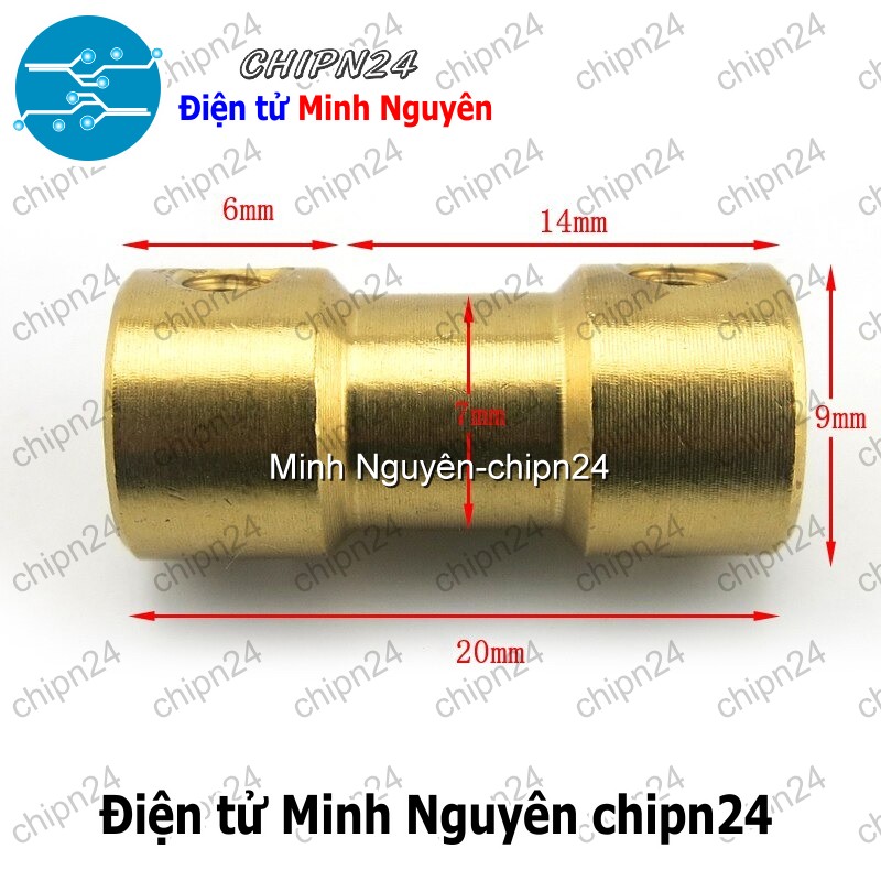 [1 cái] (K67) Khớp Nối Trục Đồng Nhỏ (2mm/2.3mm/3mm/3.17mm/4mm/5mm/6mm) - [Chọn Loại] - HHH.00065