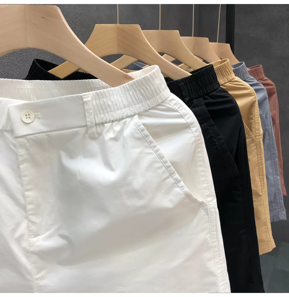 Quần short nam KAKI GIÓ cạp chun pha cúc trẻ trung