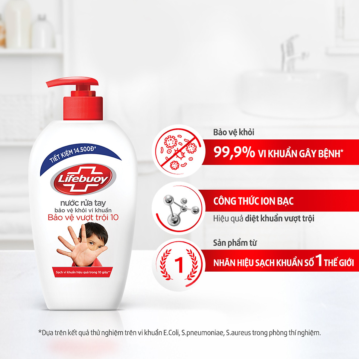 Nước rửa tay Lifebuoy chai 450g bảo vệ vượt trội