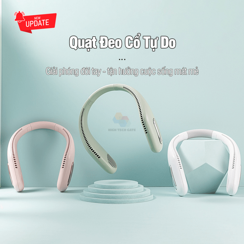 Quạt đeo cổ F41 không cánh cầm tay, sử dụng không dây với 3 cấp độ gió tiện lợi, co giãn silicone linh hoạt, giảm ồn, co giãn phù hợp với mọi khuôn mặt, hàng chính hãng