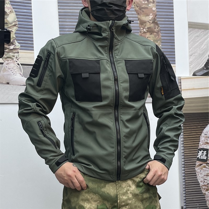Áo Khoác Chiến Thuật, Áo Khoác Tactical Hai Lớp Lót Nỉ Vải Trượt Nước (007)