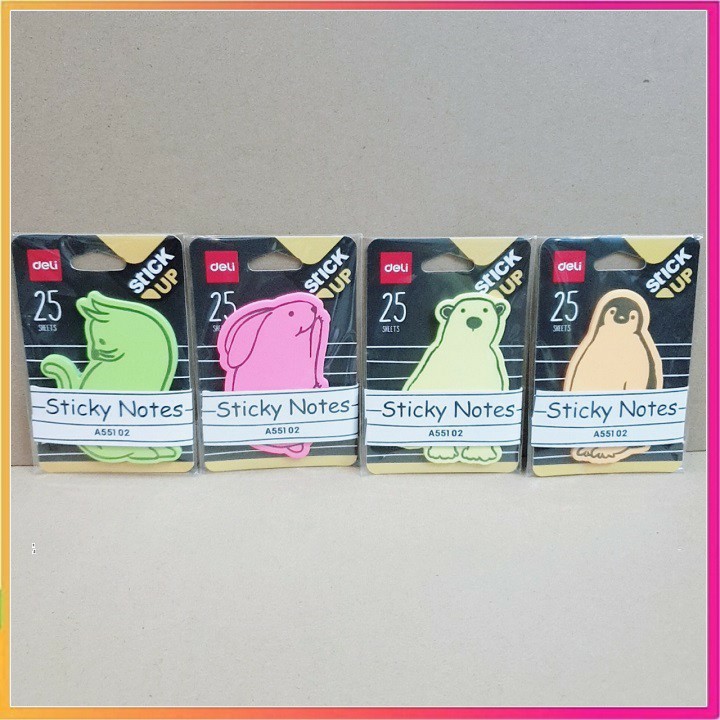 [HCM]Giấy Nhắn (note ) Hình thú DELI A55102