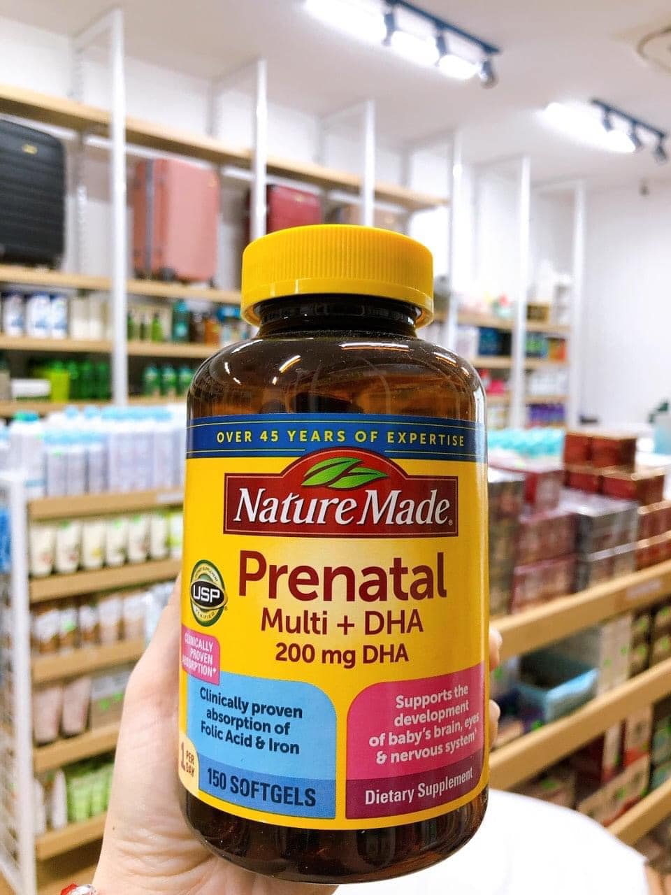 [Mã MKBCLUCKY giảm 8% đơn 400K] {Mẫu Mới} Vitamin bà bầu Prenatal DHA 200mg Nature Made - 150v: Mỹ