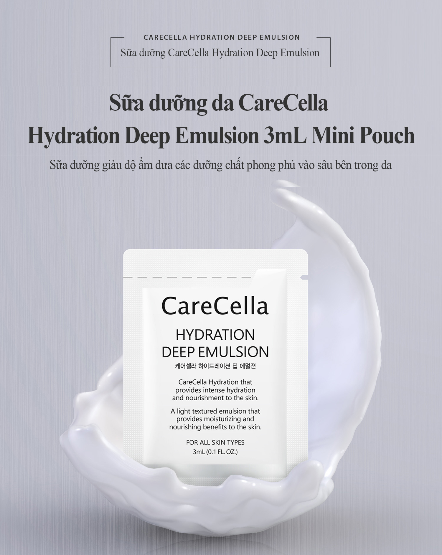 10 Gói Sữa dưỡng da CareCella Hydration Deep Emulsion 3mL Mini Pouch
