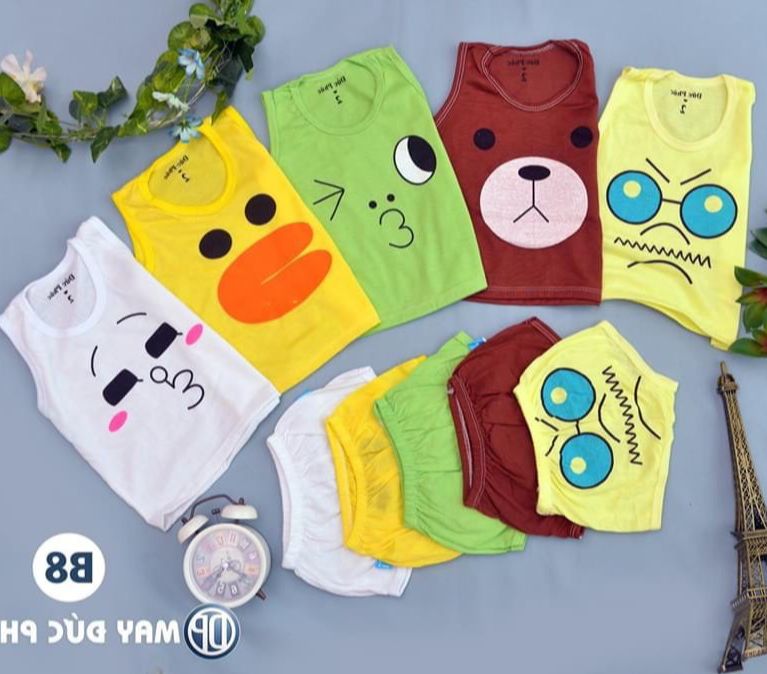 Set 5 bộ áo ba lỗ quần chip cho bé trai (có video và voucher freeship)