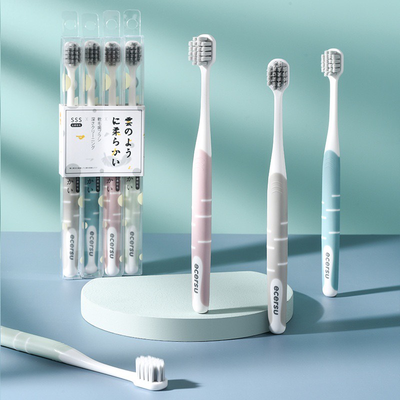 Set 4 bàn chải đánh răng kháng khuẩn cao cấp công nghệ Nhật Bản lông siêu mềm,bàn chải vệ sinh răng miệng, bàn chải đánh răng, bàn chải vệ sinh răng miệng, bàn chải kem đánh răng, bàn chải cho bé, bàn