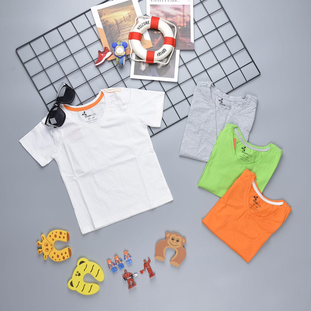 [HCM]Áo Thun Trơn 100% Cotton 4 chiều cho bé Trai và bé Gái 1 - 12 Tuổi