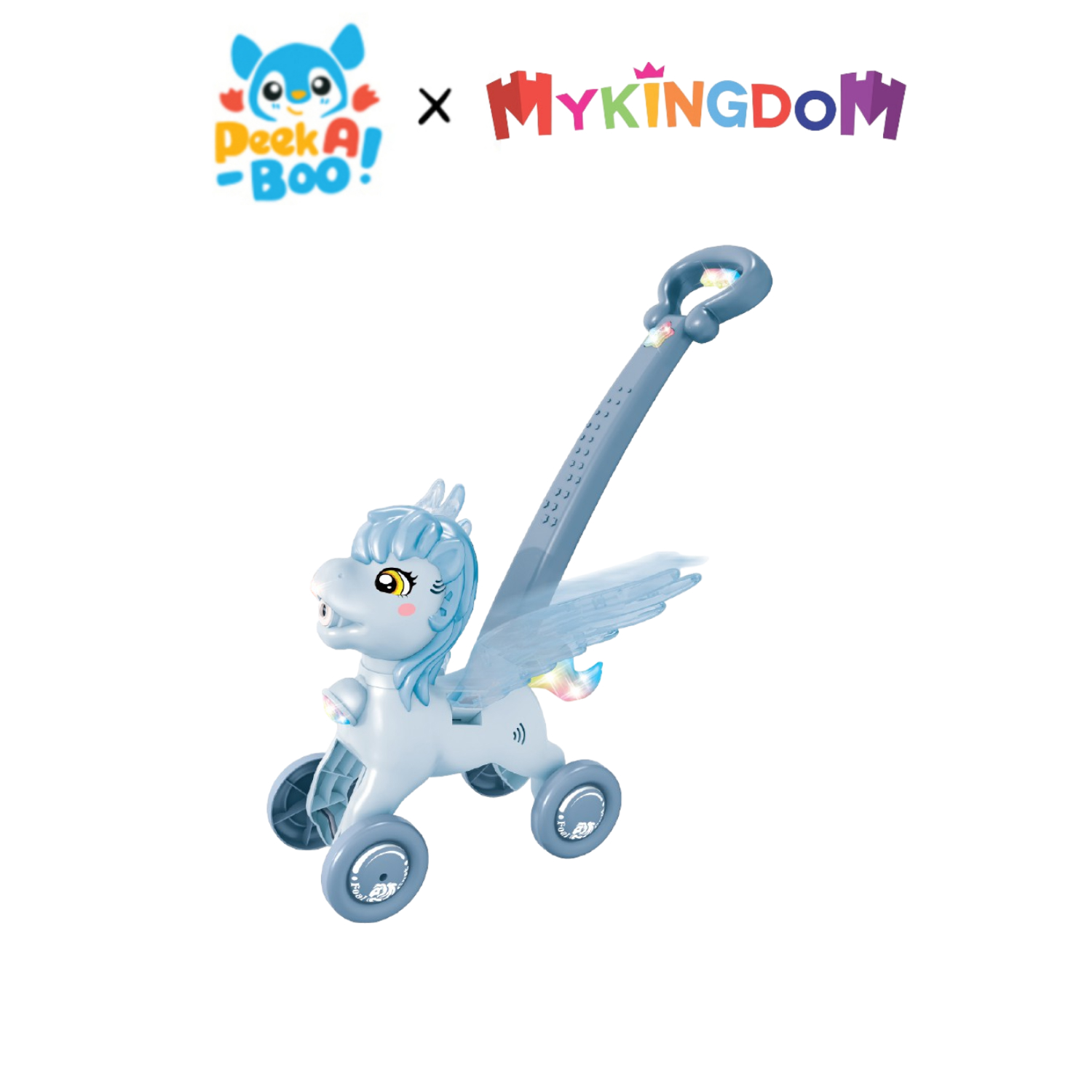 Đồ chơi peek a boo xe đẩy ngựa con bong bóng - màu xanh pab002b