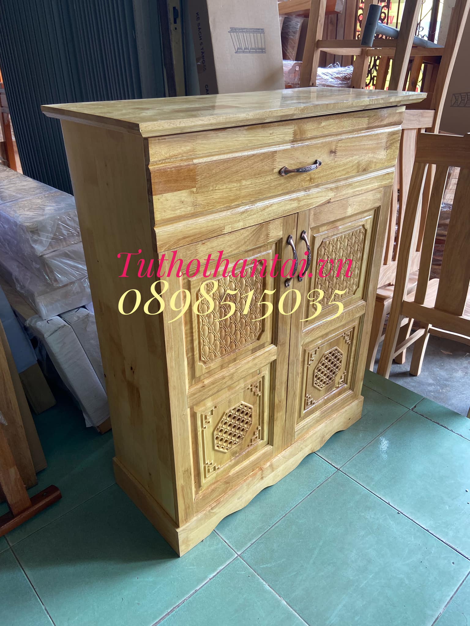 Tủ giày dép gỗ Cao Su Ngang 80cm