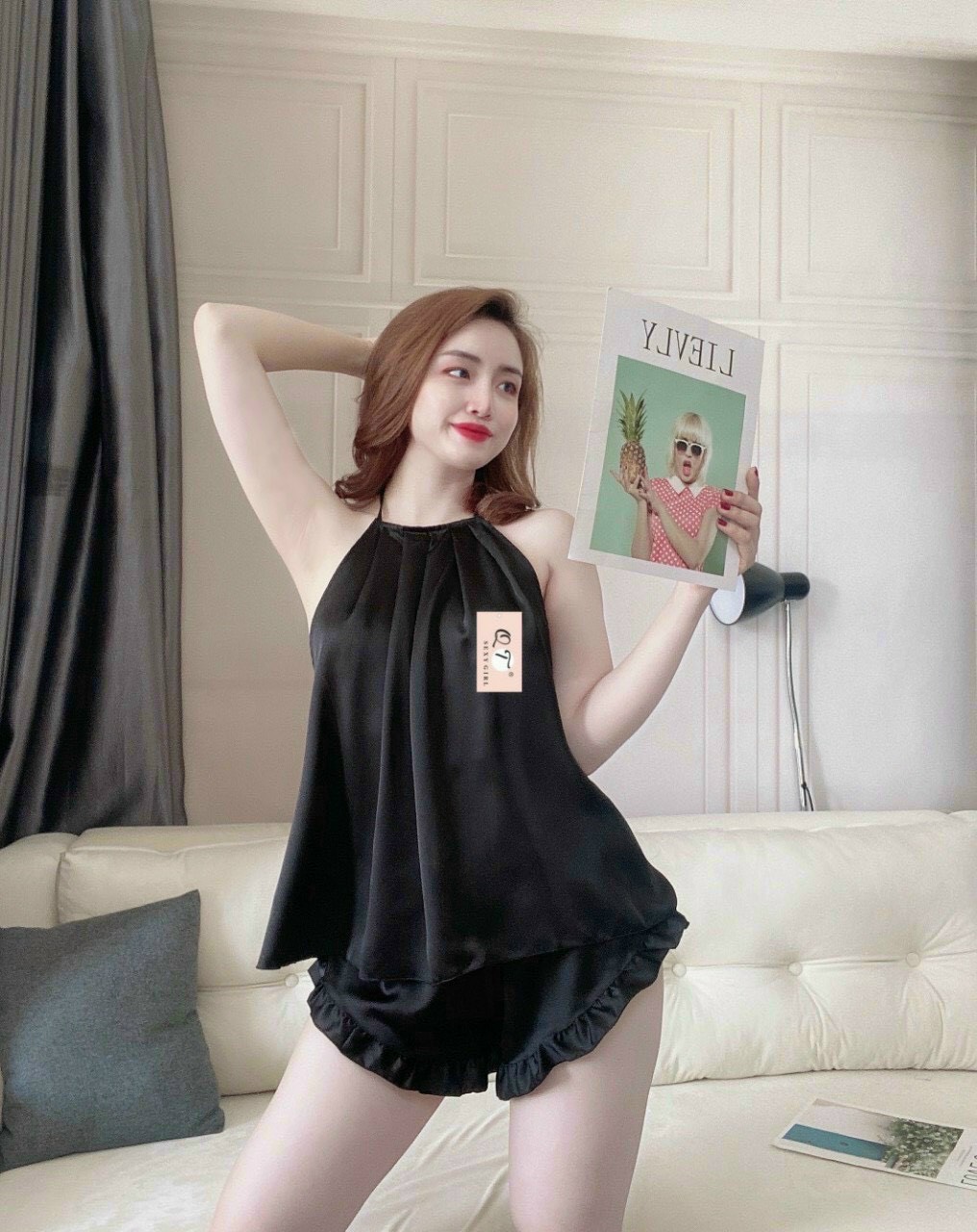 [FREESHIP TOÀN QUỐC] Bộ ngủ lụa satin cao cấp cổ yếm siêu xinh ĐT