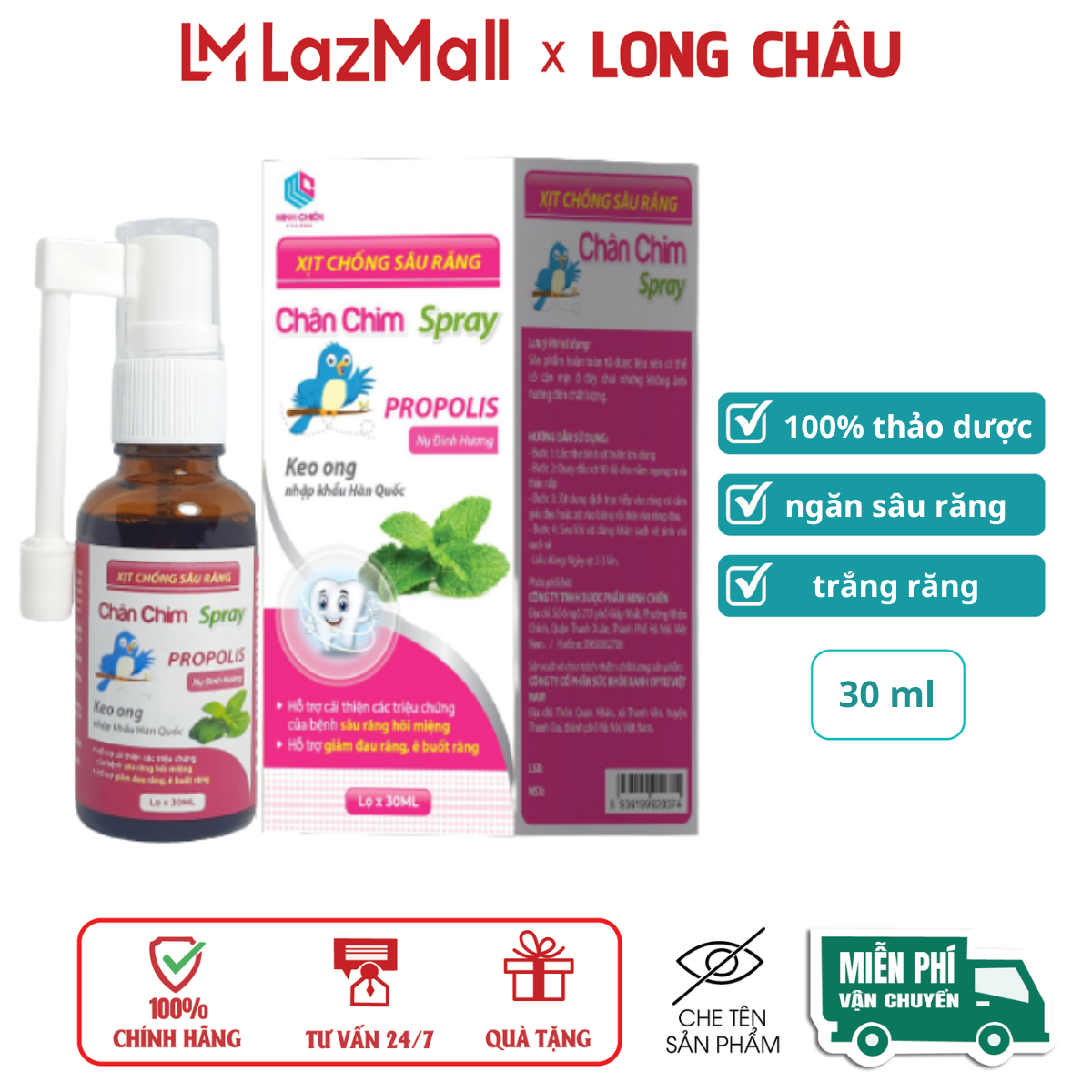 Xịt chống sâu răng Chân chim Spray