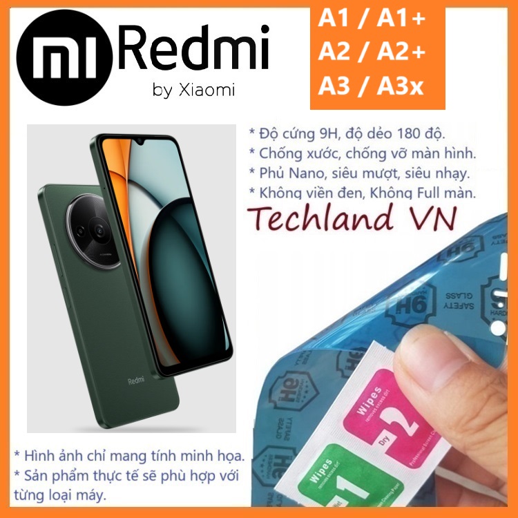 Cường Lực Phủ Nano Xiaomi Redmi A1 / A2 / A3 / A1+ / A2+ / A3x 5G - Trong Suốt, Không Full Màn, Không Viền Đen