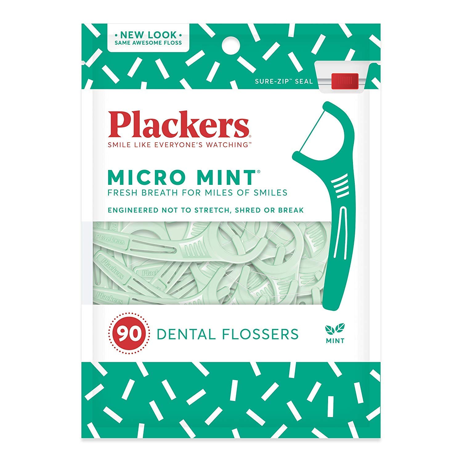 [Hàng Mỹ] Plackers Micro Mint Dental Floss Picks chỉ nha khoa 90 cái/gói