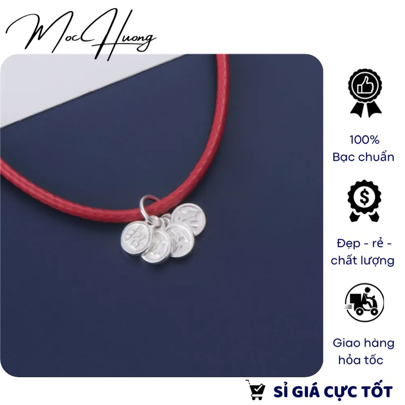 [S925] Charm bạc khắc chữ may mắn đến - MH855