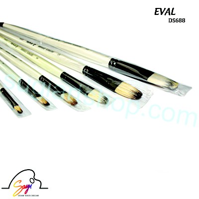 Bộ cọ Eval DS688, 6 cây đầu oval