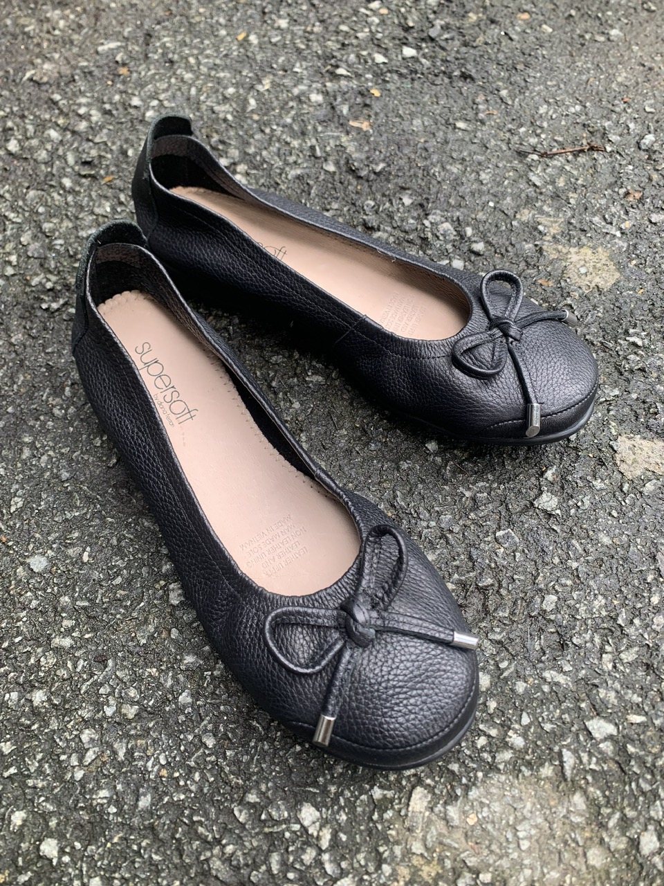 Giày búp bê Supersoft nơ chuông