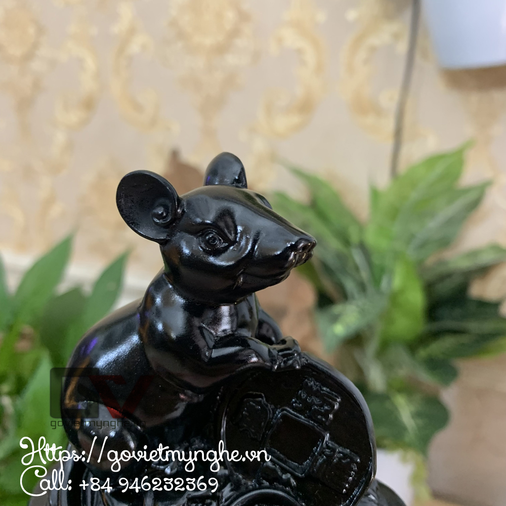 Tượng Đá Trang Trí Chuột Phong Thủy - Đá Màu