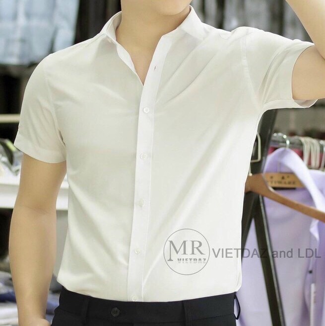 [HCM]Áo sơ mi nam ngắn tay body trơn